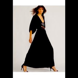 Cynthia Rowley Marquette Appliqué Black Floor Length Dress (Maxi Dress) Size 6